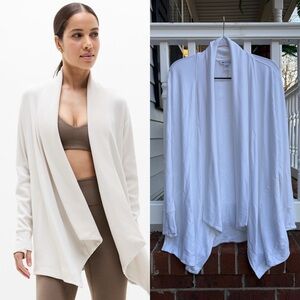 Athleta Pranayama Restore Wrap cardigan Bone Color Size Medium Modal